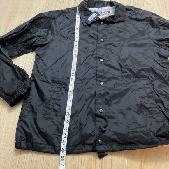 National Patrol Coach Mens Navy Black Nylon Snap Button Jacket Size Medium New - Picture 3 of 6